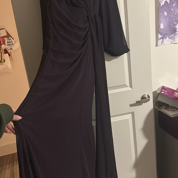 Urban Modesty SIDE DRAPED GRECIAN CHIFFON LONG SLEEVE GOWN - Picture 3 of 3